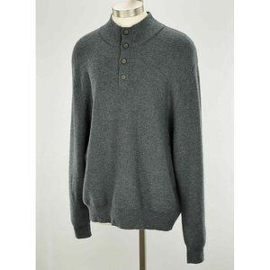 THE MENS STORE Seaglass Mock Neck Button Wool Blend Pullover Sweater XXL NWT